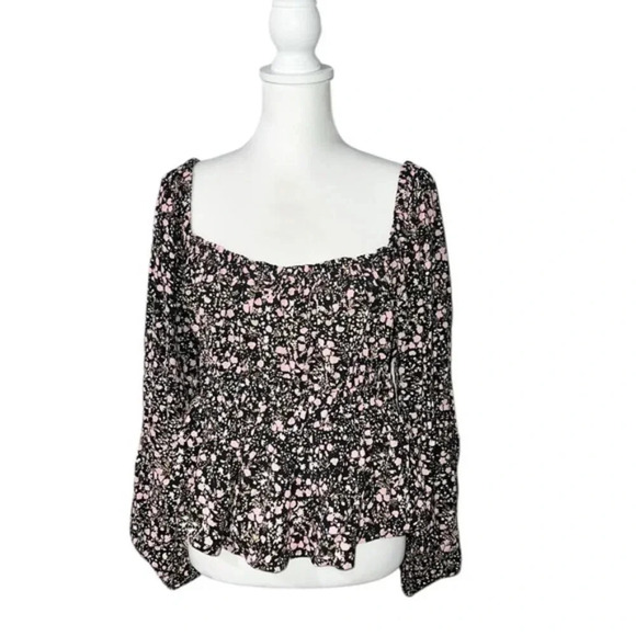 J. Crew Puff-sleeve drapey crepe top in fall garden floral in Size : Large - Picture 8 of 8